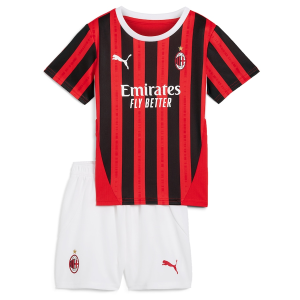 Dětský Fotbalový Dres AC Milan Domácí 2024/25 – Krátký Rukáv